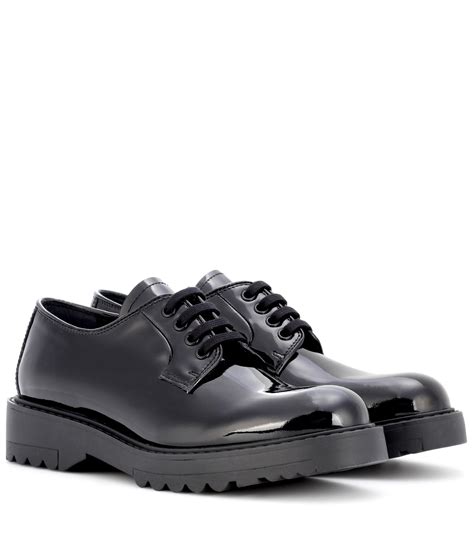 prada black derby shoes